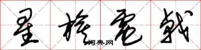 朱锡荣星旗电戟草书怎么写