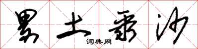 朱锡荣累土聚沙草书怎么写