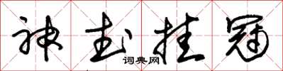 朱锡荣神武挂冠草书怎么写