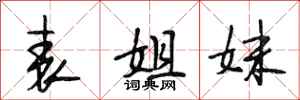 段相林表姐妹行书怎么写