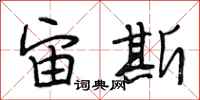 段相林宙斯行书怎么写
