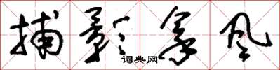 刘少英捕影拿风草书怎么写