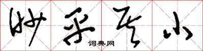 刘少英眇乎其小草书怎么写