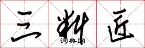 朱锡荣三料匠草书怎么写