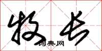 朱锡荣牧长草书怎么写