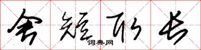 朱锡荣舍短取长草书怎么写