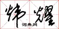 朱锡荣炜耀草书怎么写