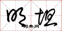 朱锡荣明坦草书怎么写