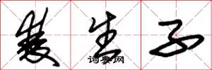 朱锡荣双生子草书怎么写