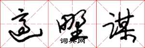 朱锡荣适野谋草书怎么写