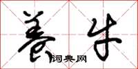 朱锡荣养牛草书怎么写