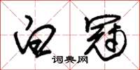 朱锡荣白冠草书怎么写