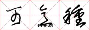 朱锡荣可意种草书怎么写