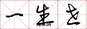 曾庆福一生世草书怎么写