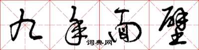 曾庆福九年面壁草书怎么写
