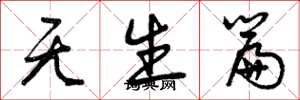 曾庆福无生篇草书怎么写