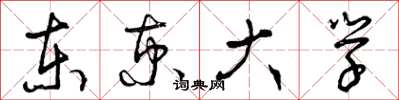 曾庆福东京大学草书怎么写