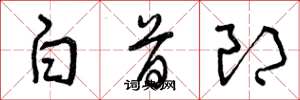 曾庆福白首郎草书怎么写