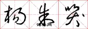 曾庆福杨朱哭草书怎么写