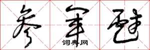 曾庆福参军戏草书怎么写