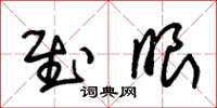朱锡荣慰眼草书怎么写