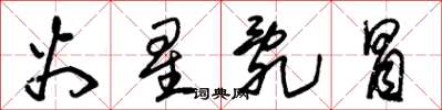 朱锡荣火星乱冒草书怎么写
