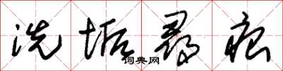 朱锡荣洗垢寻痕草书怎么写