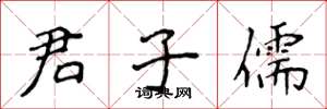 侯登峰君子儒楷书怎么写