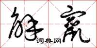 曾庆福解窜草书怎么写