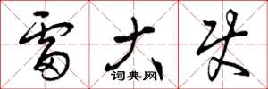 曾庆福雷大使草书怎么写