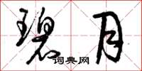 曾庆福碧月草书怎么写