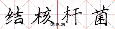 侯登峰结核杆菌楷书怎么写