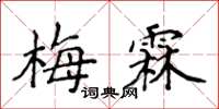 侯登峰梅霖楷书怎么写