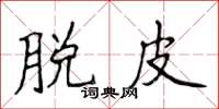 侯登峰脱皮楷书怎么写