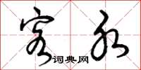 曾庆福客水草书怎么写