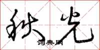 曾庆福秋光草书怎么写