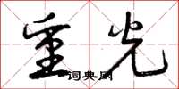 曾庆福重光草书怎么写