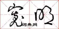 曾庆福宽明草书怎么写