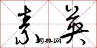 曾庆福素英草书怎么写