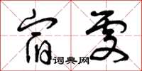 曾庆福宿处草书怎么写