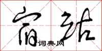 曾庆福宿站草书怎么写