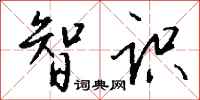 钱沛云智识行书怎么写