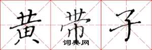 黄华生黄带子楷书怎么写