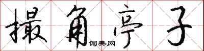钱沛云撮角亭子行书怎么写