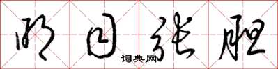 梁锦英明目张胆草书怎么写