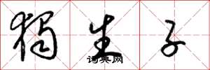 梁锦英独生子草书怎么写