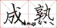 骆恒光成熟楷书怎么写