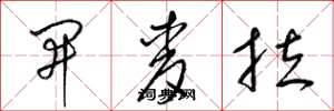 梁锦英开麦拉草书怎么写