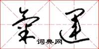 梁锦英气运草书怎么写
