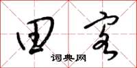 梁锦英田客草书怎么写